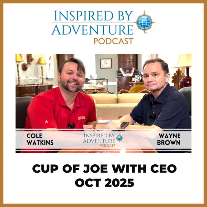 Wayne Brown and Cole Watkins recording Aggressor Adventures’ October 2025 podcast episode